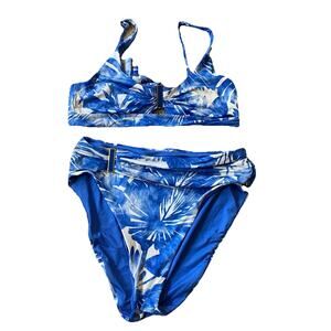 Trina Turk Blue and White Bikini Swimwear